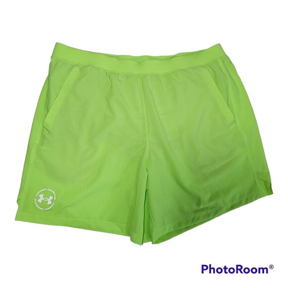 Under Armour Running Shorts Mens Size XXL 2XL UA Run up the Pace 7" Yellow NWT - Picture 1 of 12